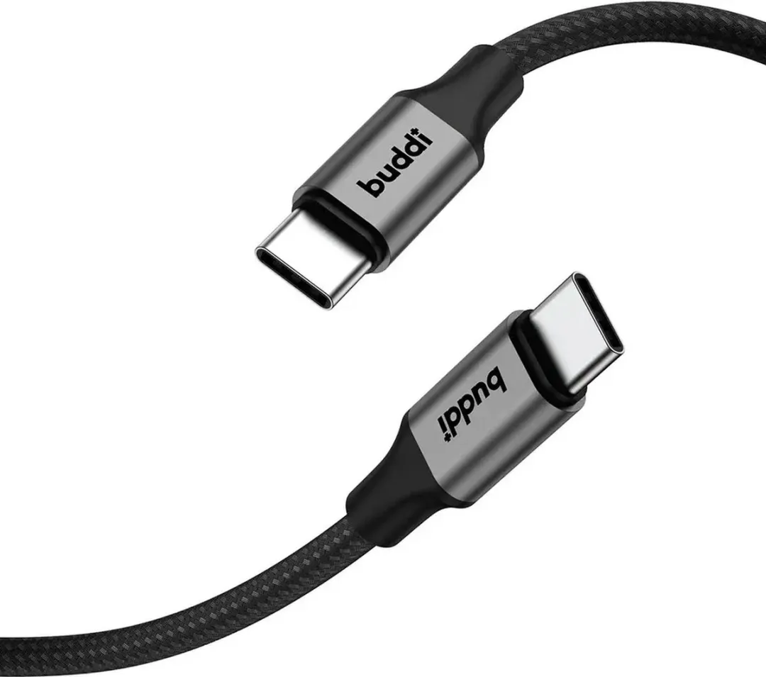 Buddi Flex USB-C Kabel 60W - 2m Zwart