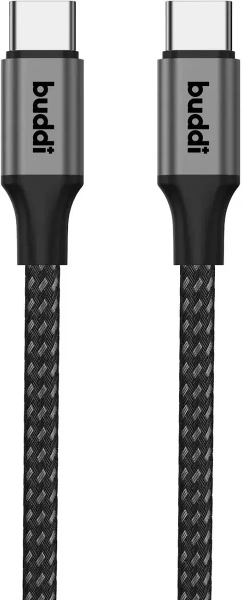 Buddi Flex USB-C Kabel 60W - 2m Zwart