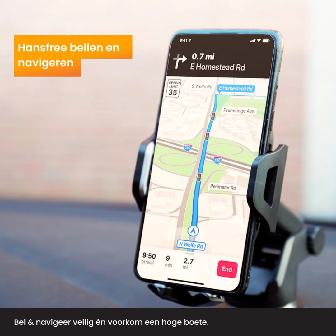 R2B Haarlem Telefoonhouder Auto Zuignap - Zwart