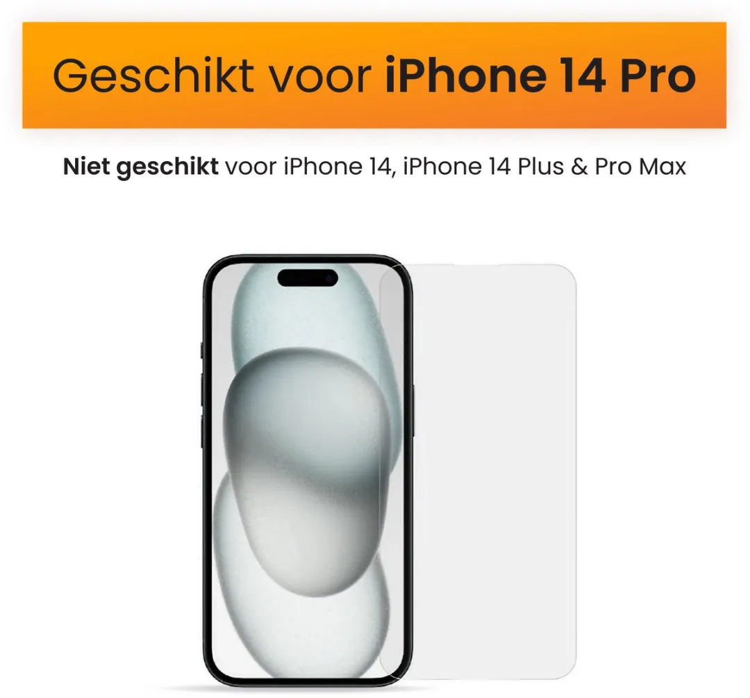 R2B Screenprotector iPhone 14 Pro - 2 Stuks - Tempered Glass