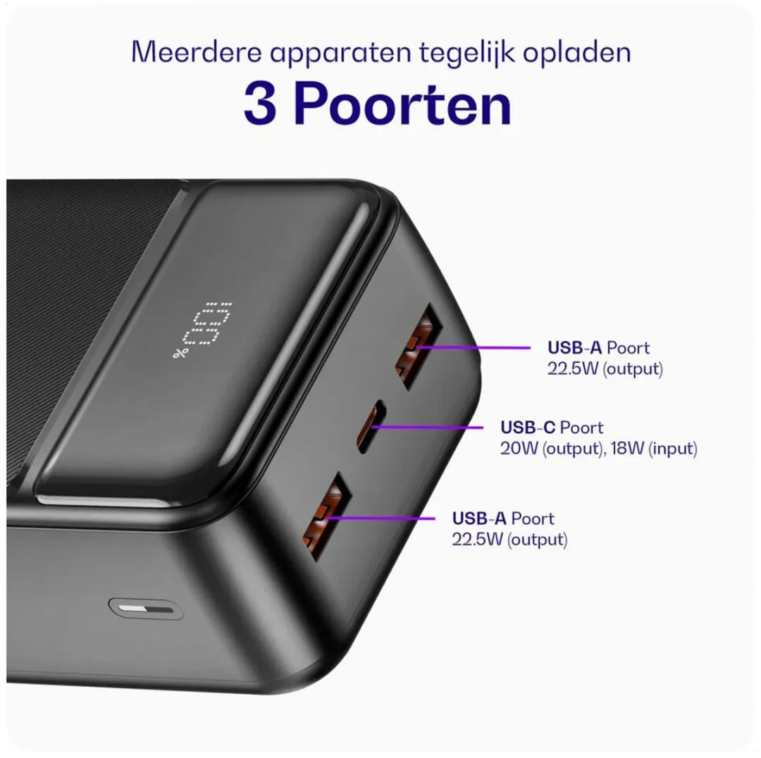 Buddi Boost Duo Pack 30.000mAh Powerbank - USB-A/USB-C - Zwart - afbeelding 6 van 6
