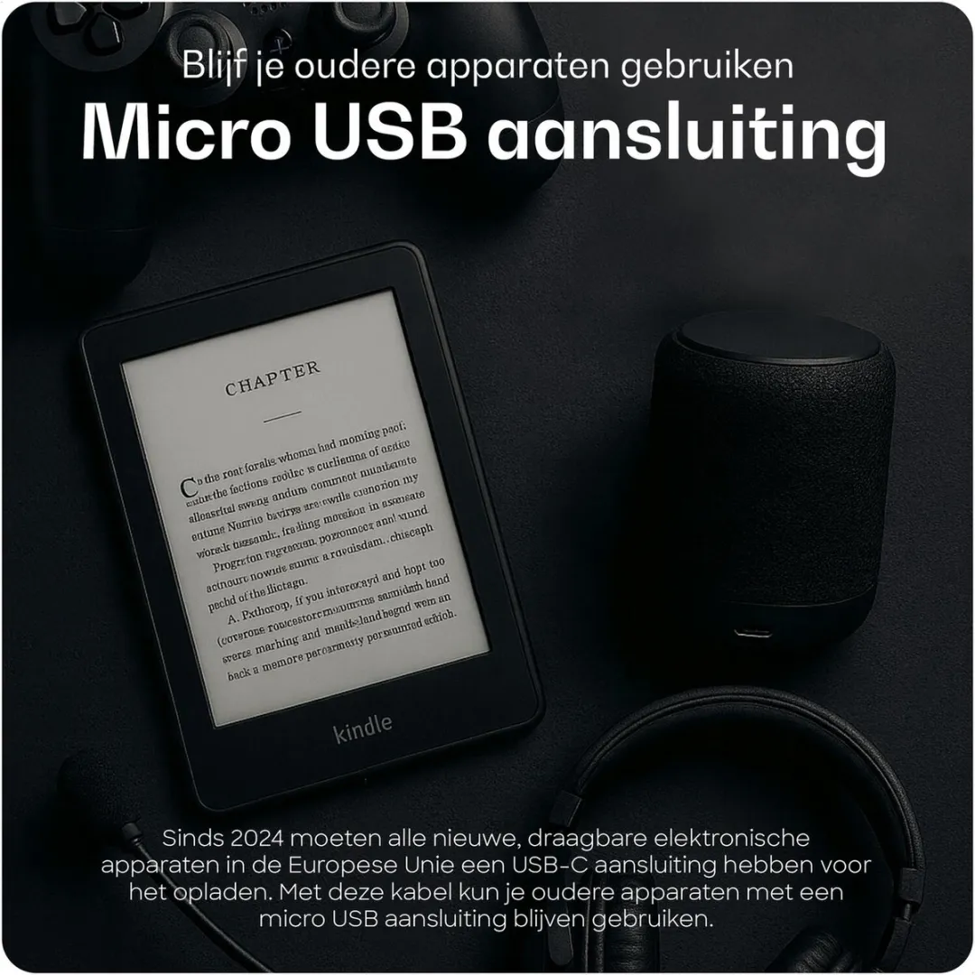 Buddi Flex USB-A naar Micro-USB Kabel 12W 1M - Zwart