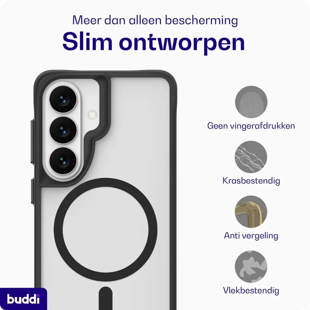 Buddi Hybrid Hoesje Samsung Galaxy A57 - MagSafe - Matte Zwart