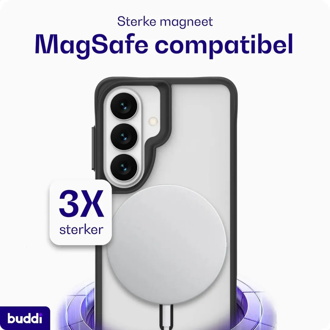 Buddi Hybrid Hoesje Samsung Galaxy A57 - MagSafe - Matte Zwart