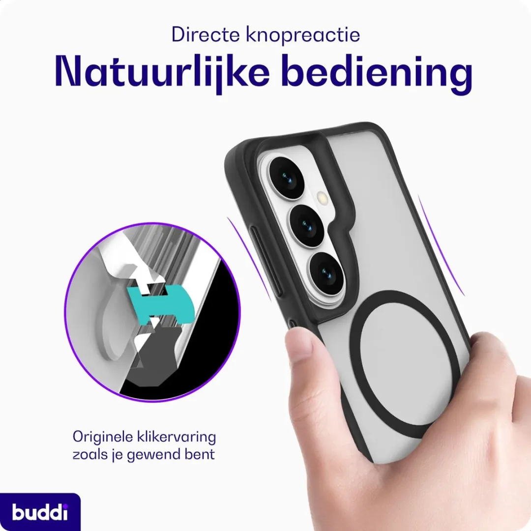 Buddi Hybrid Hoesje Samsung Galaxy A57 - MagSafe - Matte Zwart