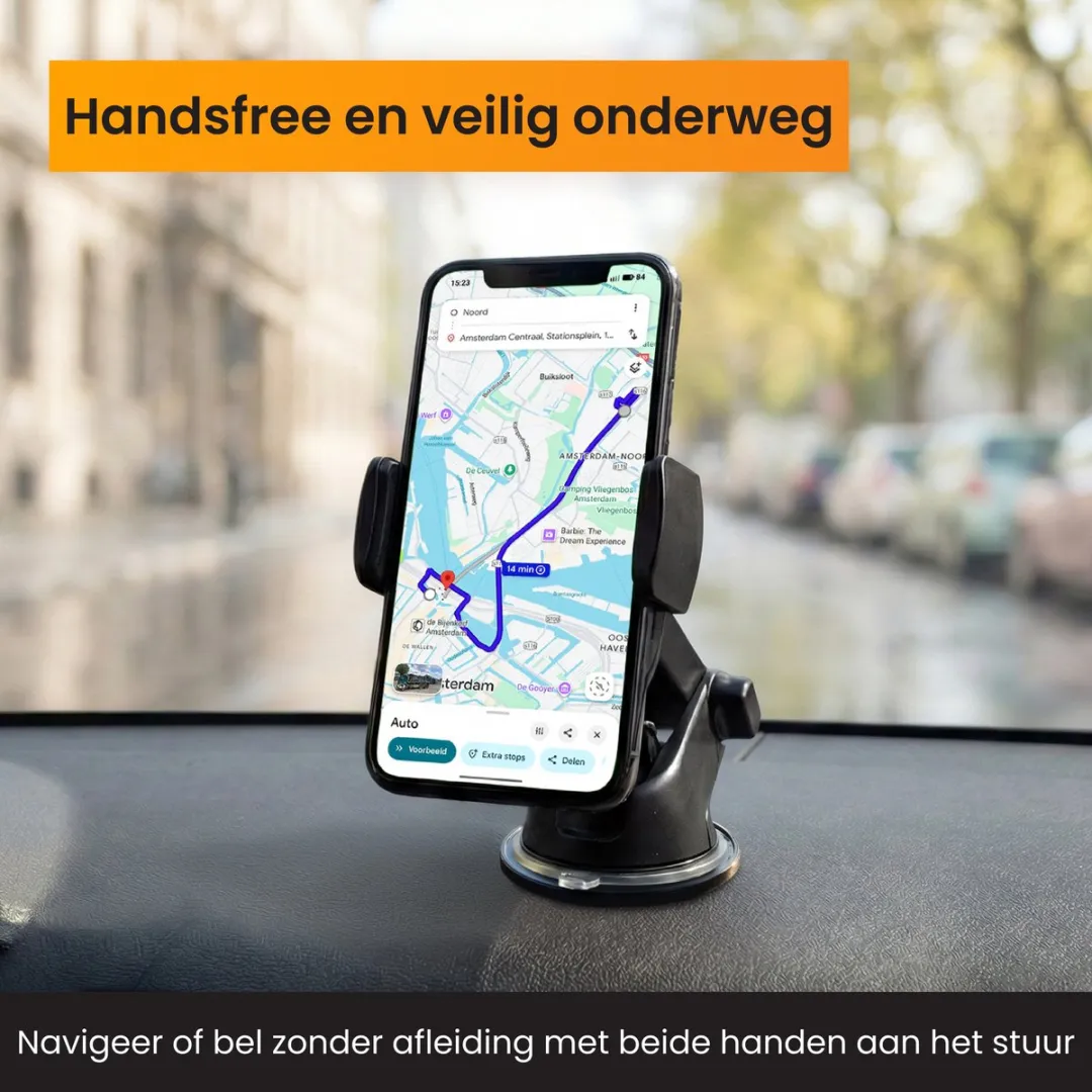 R2B Purmerend Telefoonhouder Auto Zuignap - Zwart