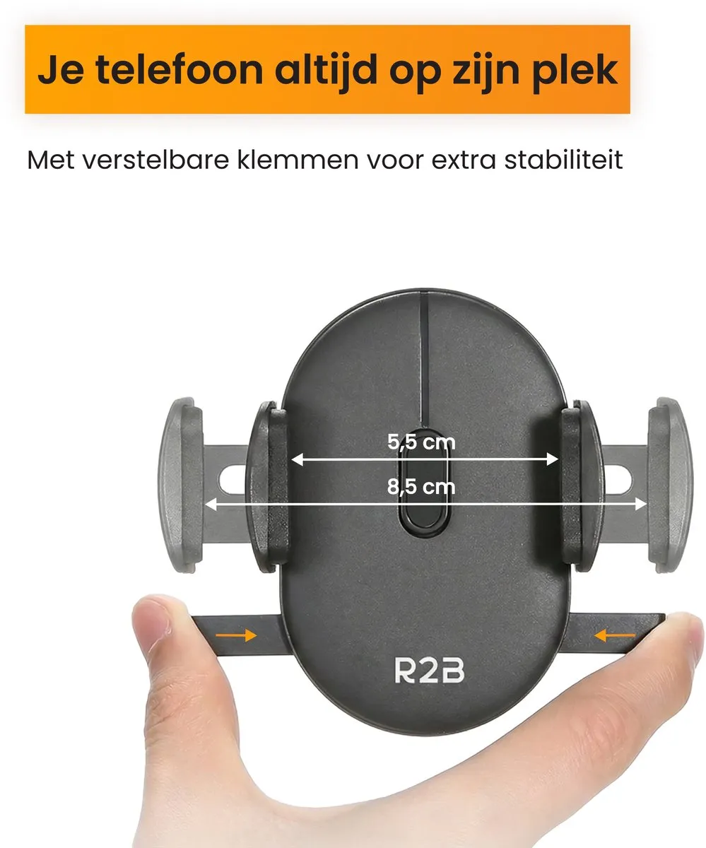 R2B Purmerend Telefoonhouder Auto Zuignap - Zwart