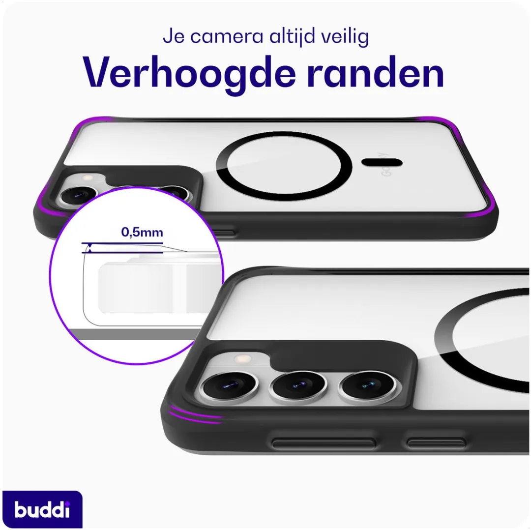 Buddi Hybrid Hoesje Samsung Galaxy S23 - MagSafe - Transparant Zwart - afbeelding 6 van 6