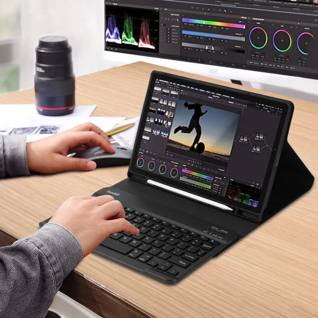 Buddi Zuna Hoes met Toetsenbord - Samsung Galaxy Tab A11 Plus - Zwart