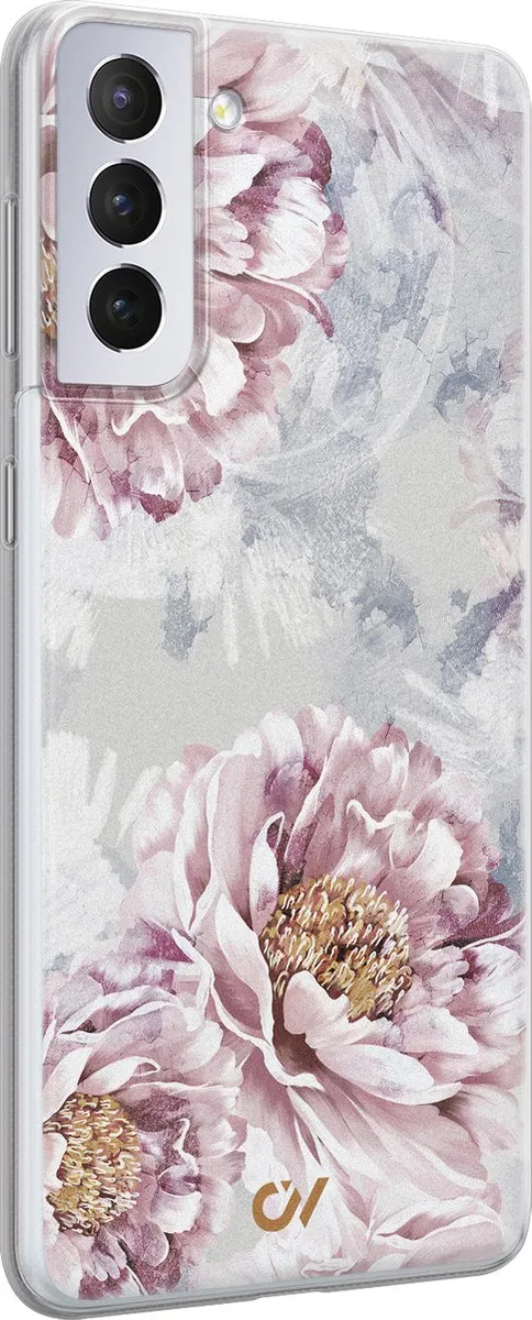 Casevibes Galaxy S21 Hoesje Floral Print - Beige