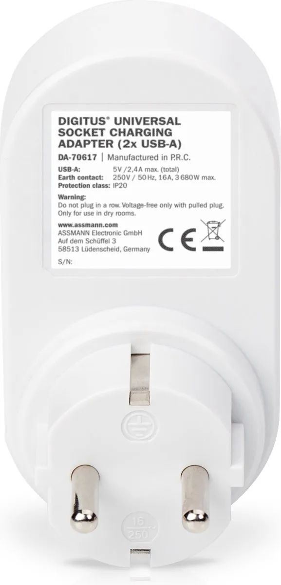 Digitus DA-70617 USB-A Adapter - Grijs