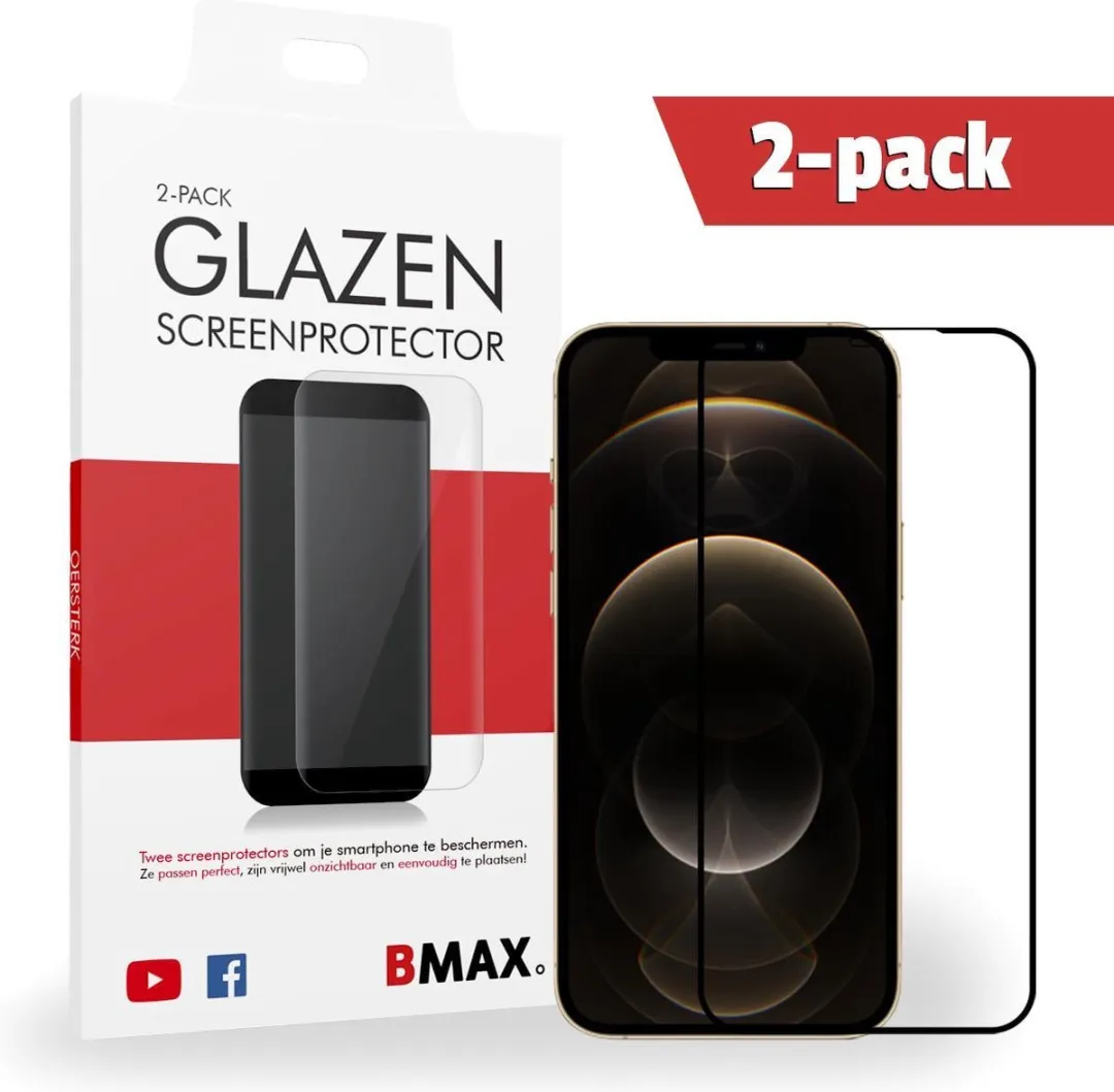 BMAX iPhone 12 Pro Max Screenprotector 2 Stuks