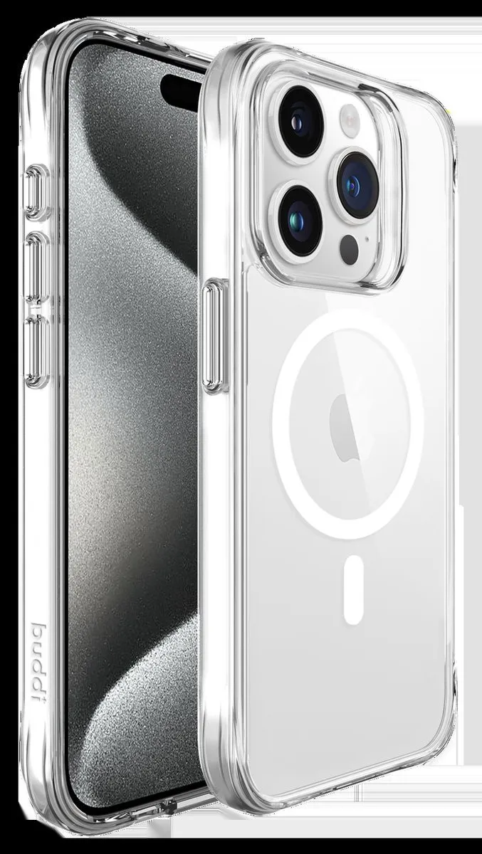 Buddi Core iPhone 15 Pro Max Hoesje - Transparant - MagSafe