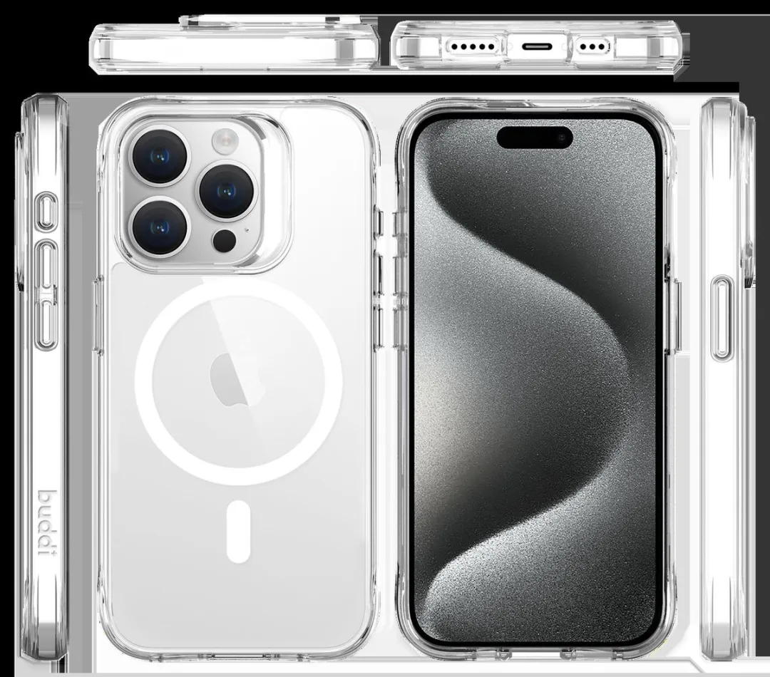 Buddi Core iPhone 15 Pro Max Hoesje - Transparant - MagSafe