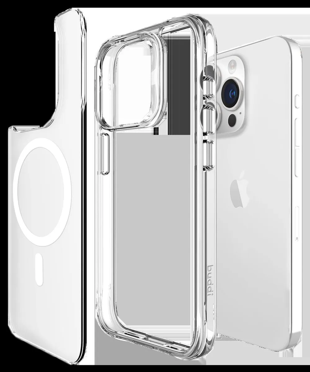 Buddi Core iPhone 15 Pro Max Hoesje - Transparant - MagSafe