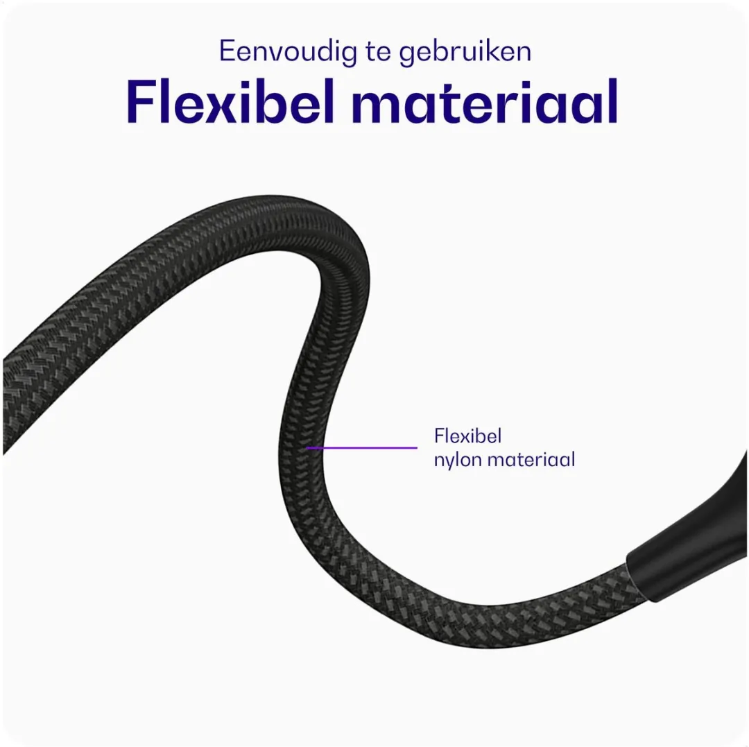 Buddi Flex USB-A naar Micro-USB Kabel 12W - 30cm - Zwart