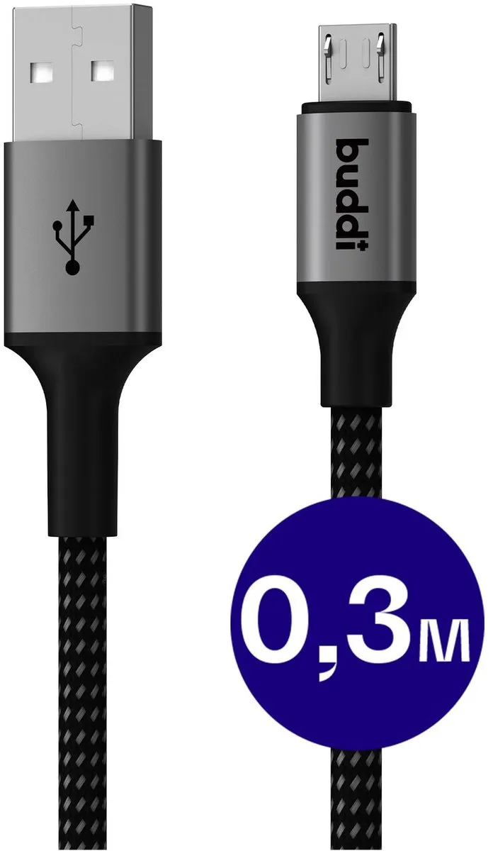 Buddi Flex USB-A naar Micro-USB Kabel 12W