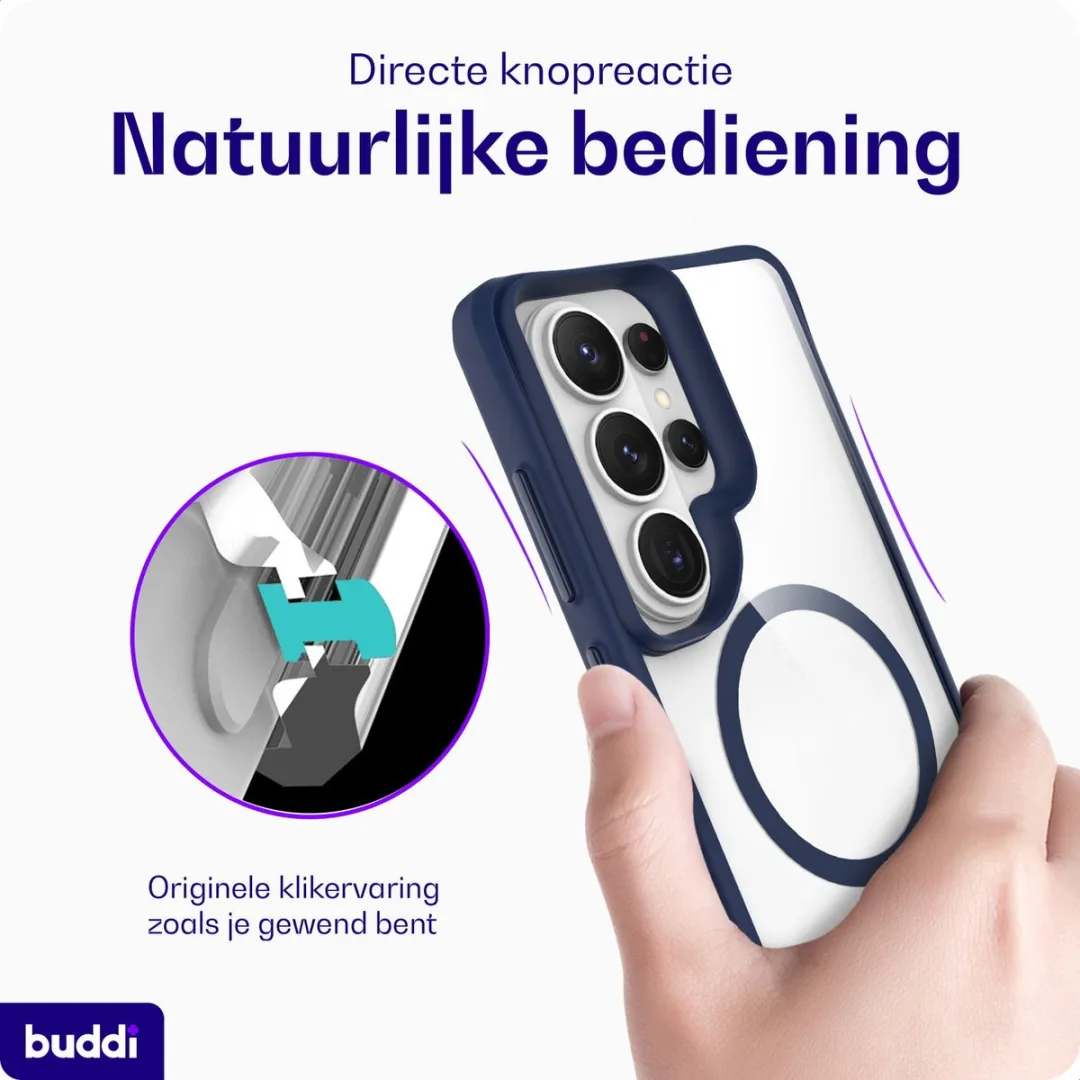 Buddi Hybrid BHSCGS26UCB Hoesje - Samsung Galaxy S26 Ultra - Transparant Blauw