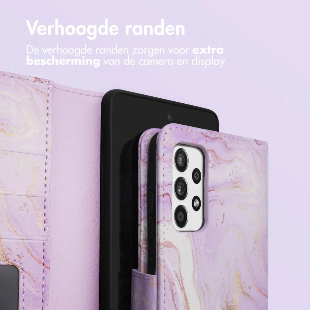 Imoshion Galaxy A52 Hoesje Purple Marble - 3 Pasjes - afbeelding 6 van 6