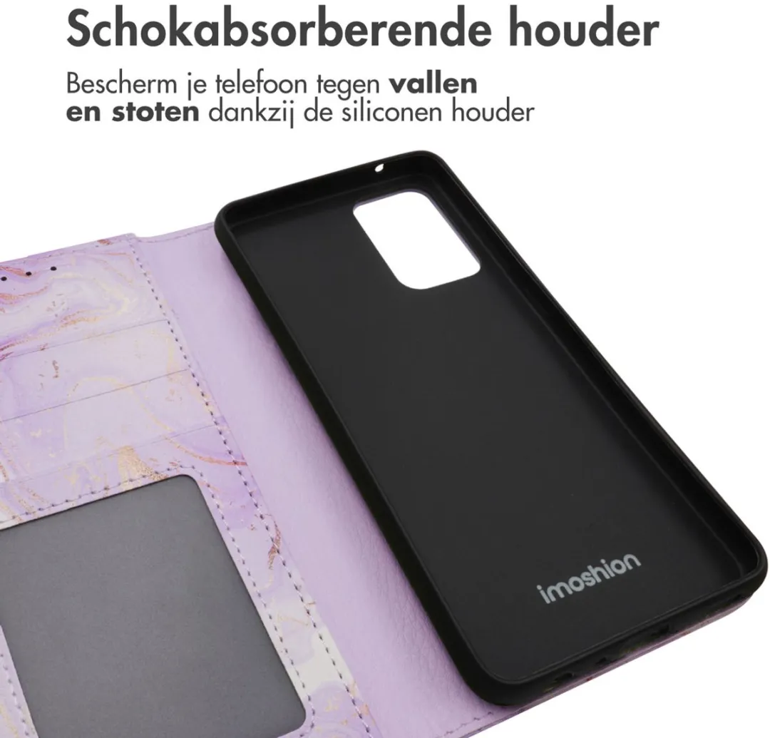 Imoshion Galaxy A52 Hoesje Purple Marble - 3 Pasjes