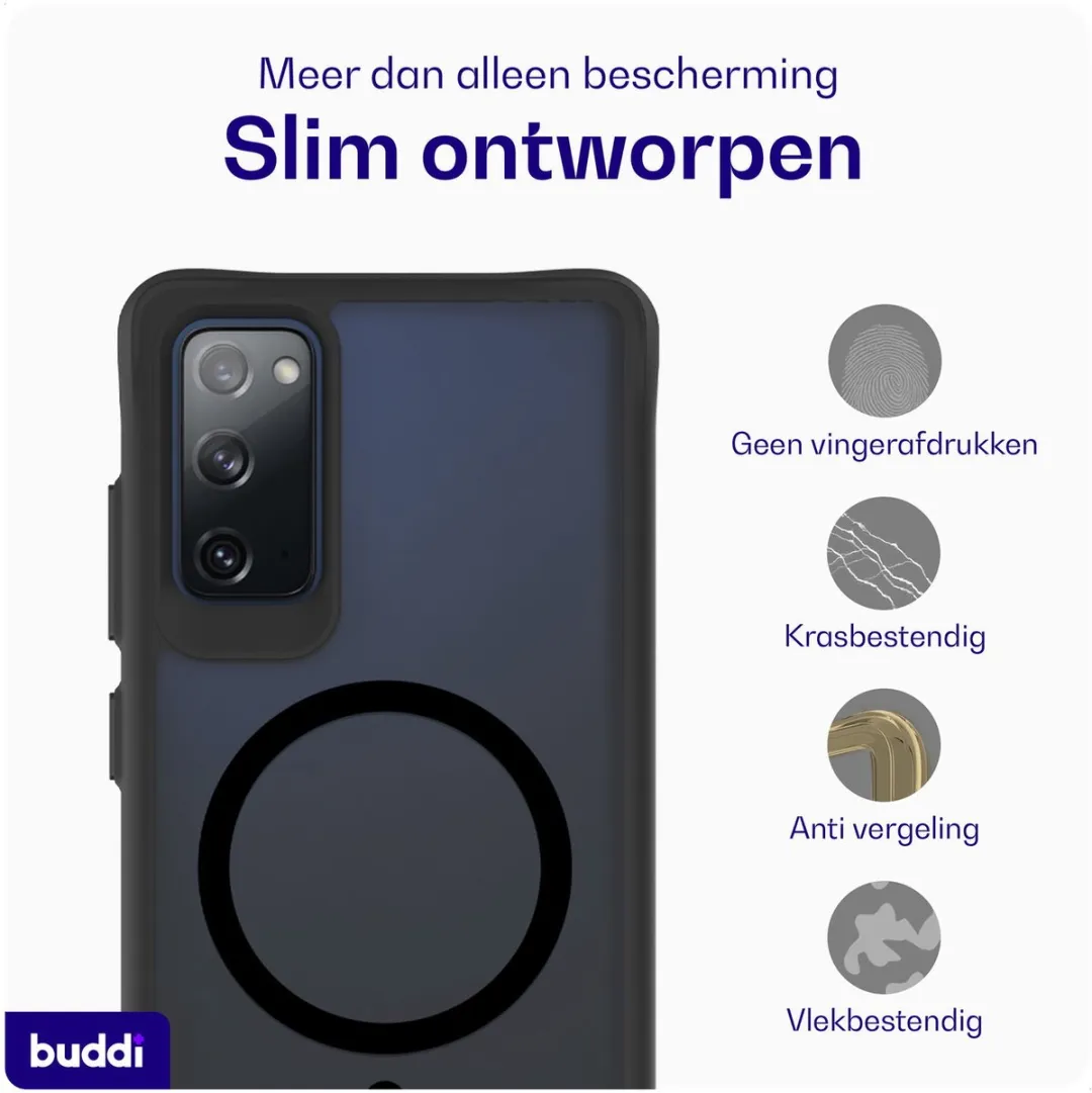 Buddi Hybrid Hoesje Samsung Galaxy S20 FE - MagSafe - Transparant Zwart - afbeelding 6 van 6