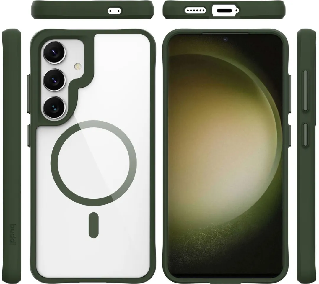 Buddi Hybrid Hoesje Samsung Galaxy S25/S24 - MagSafe - Transparant Groen