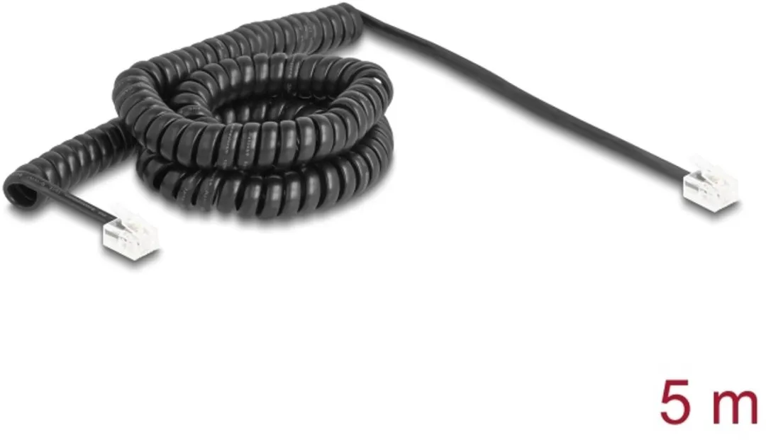 Delock Telefoonkabel RJ11-RJ11 Coiled