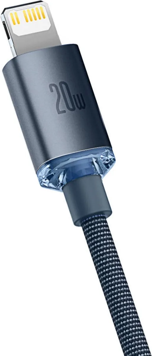 Baseus Crystal Shine USB-C naar Lightning Kabel 20W PD - 1.2m - Zwart