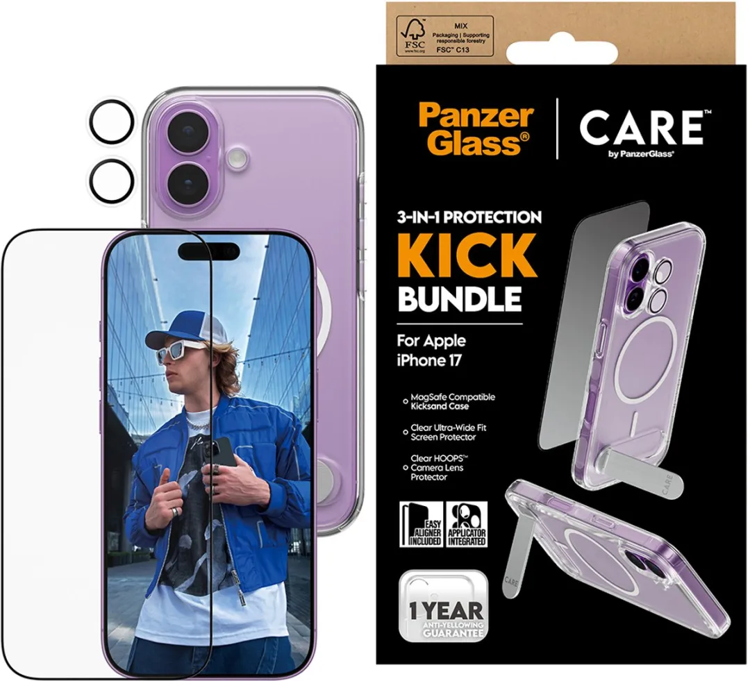 PanzerGlass CARE iPhone 17 Schermbeschermer 3-in-1 Bundle