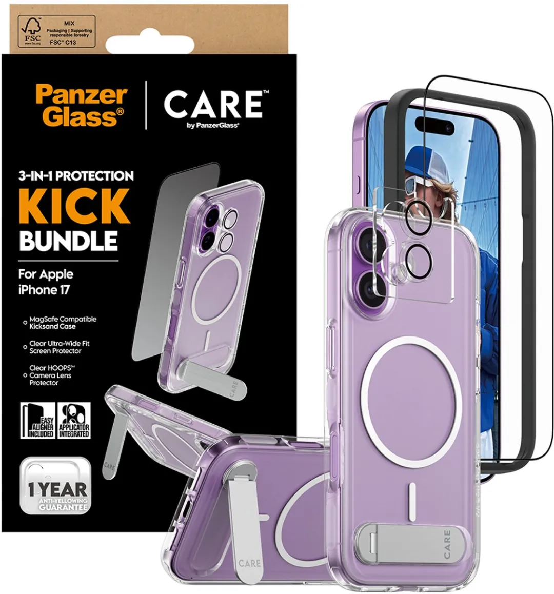 PanzerGlass CARE iPhone 17 Schermbeschermer 3-in-1 Bundle