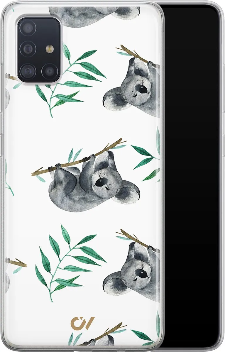 Casevibes Samsung Galaxy A51 Hoesje - Koala Print - Wit
