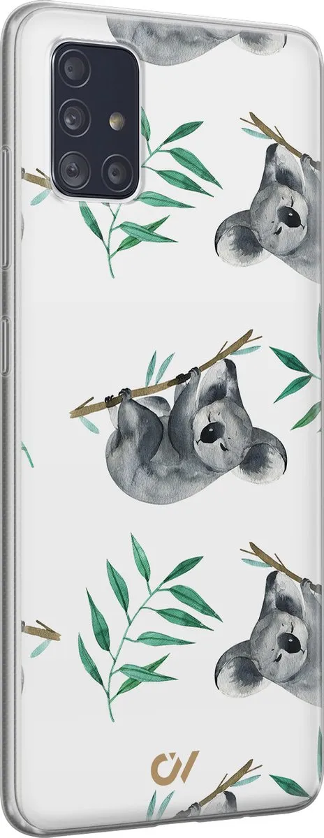 Casevibes Samsung Galaxy A51 Hoesje - Koala Print - Wit