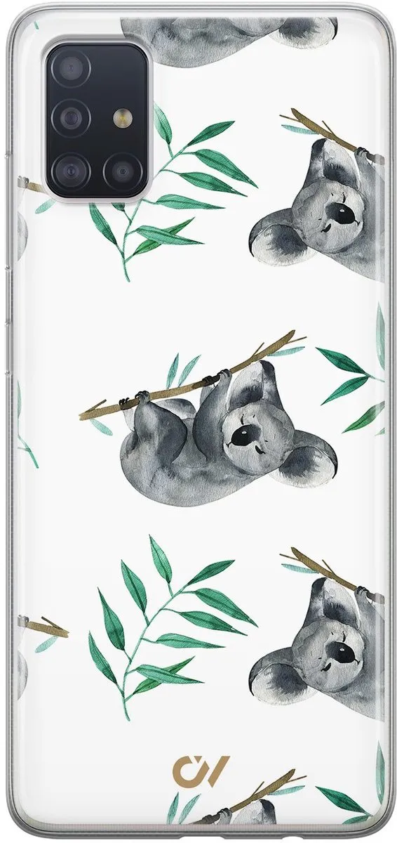 Casevibes Samsung Galaxy A51 Hoesje - Koala Print - Wit