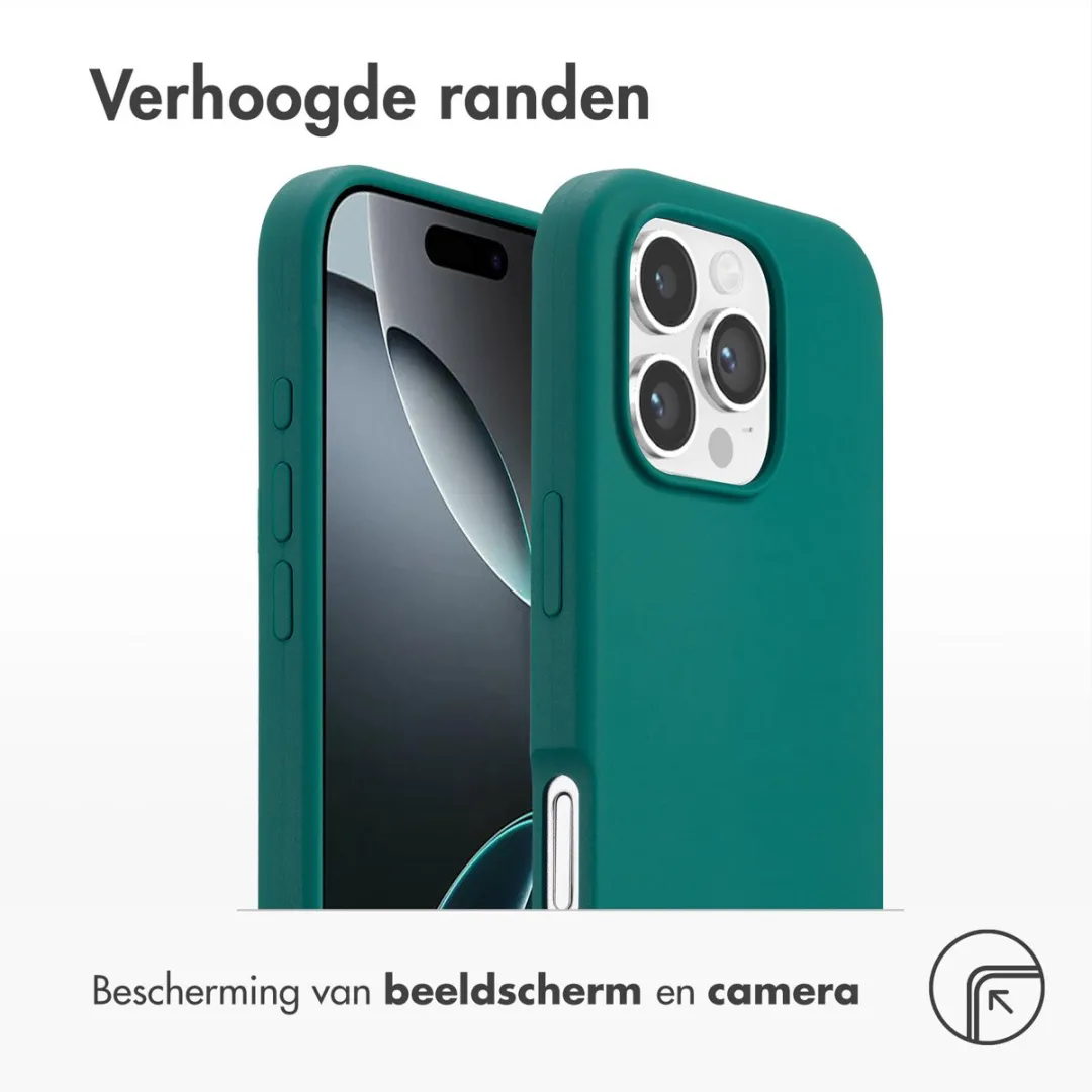 Accezz Hoesje iPhone 16 Pro - Liquid Silicone - Smaragdgroen