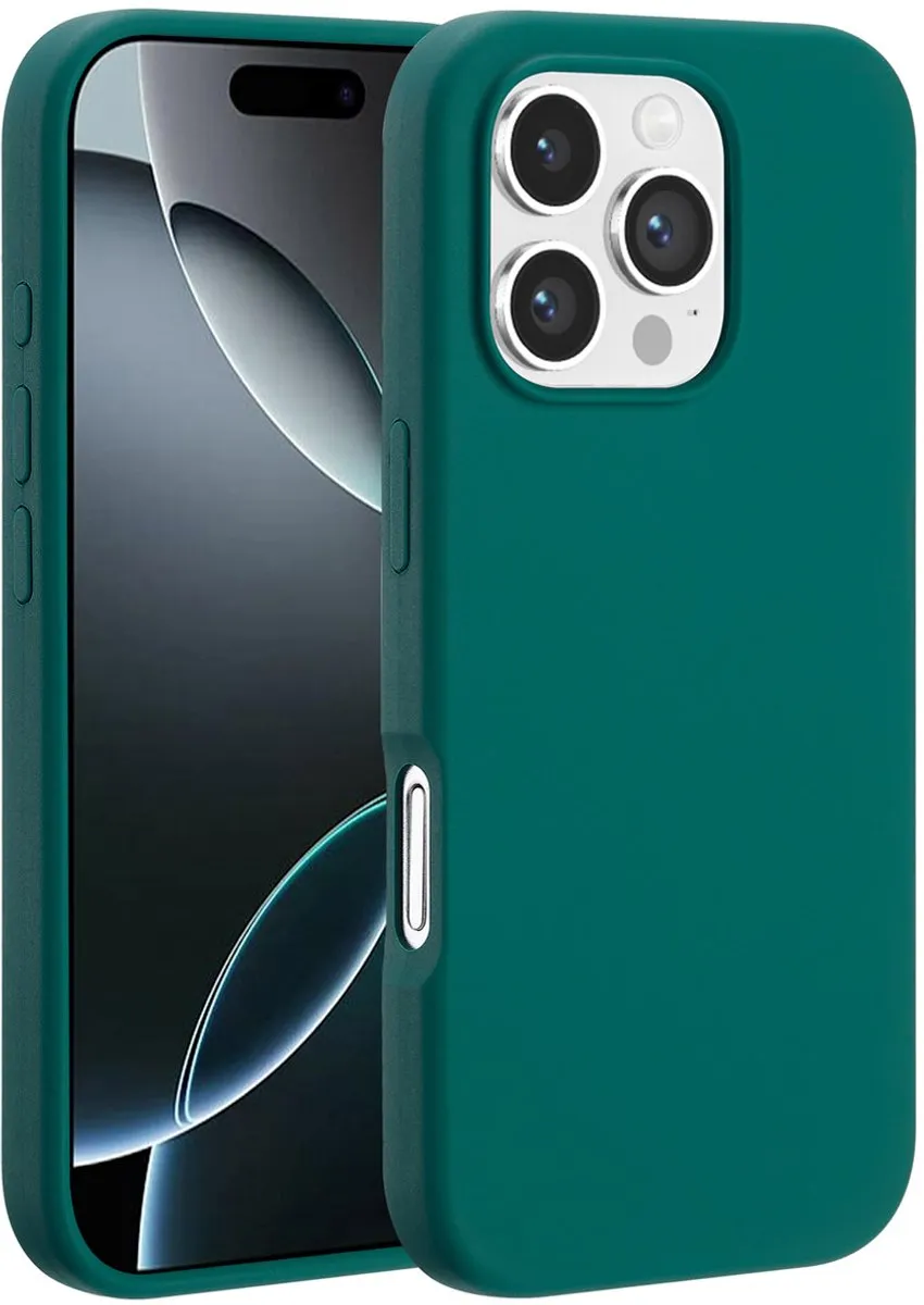 Accezz Hoesje iPhone 16 Pro - Liquid Silicone - Smaragdgroen