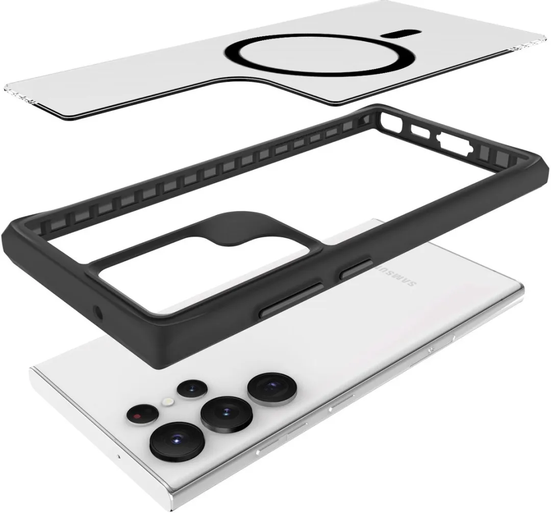 Buddi Hybrid Hoesje Samsung Galaxy S23 Ultra - MagSafe - Matte Zwart