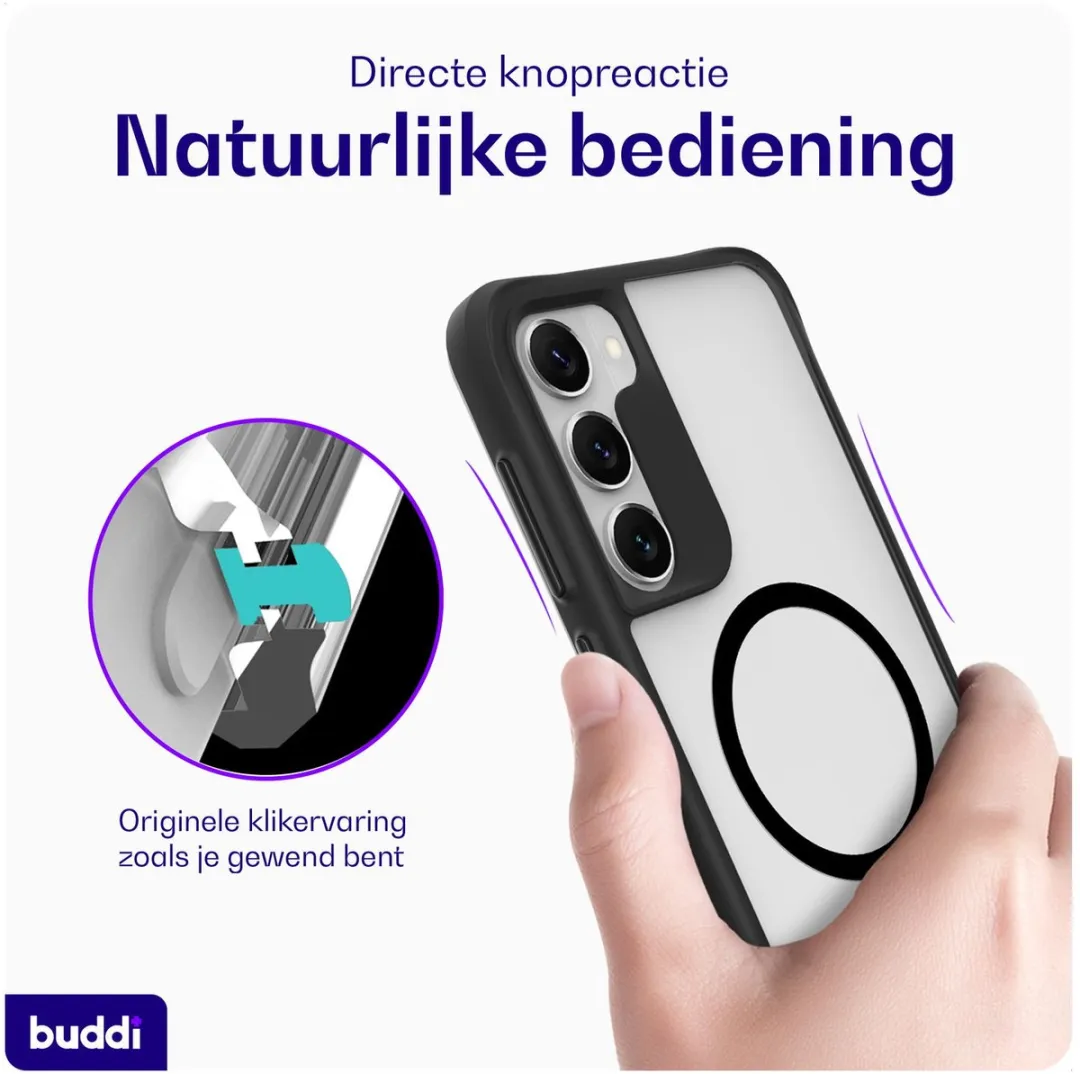 Buddi Hybrid Hoesje Samsung Galaxy S23 Ultra - MagSafe - Matte Zwart
