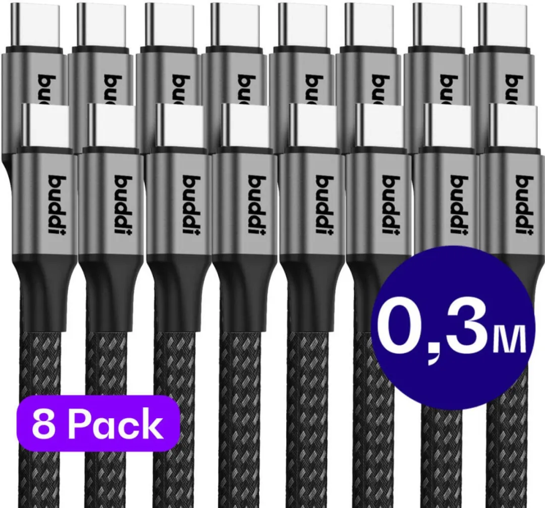 Buddi Flex USB-C naar USB-C Kabel 60W
