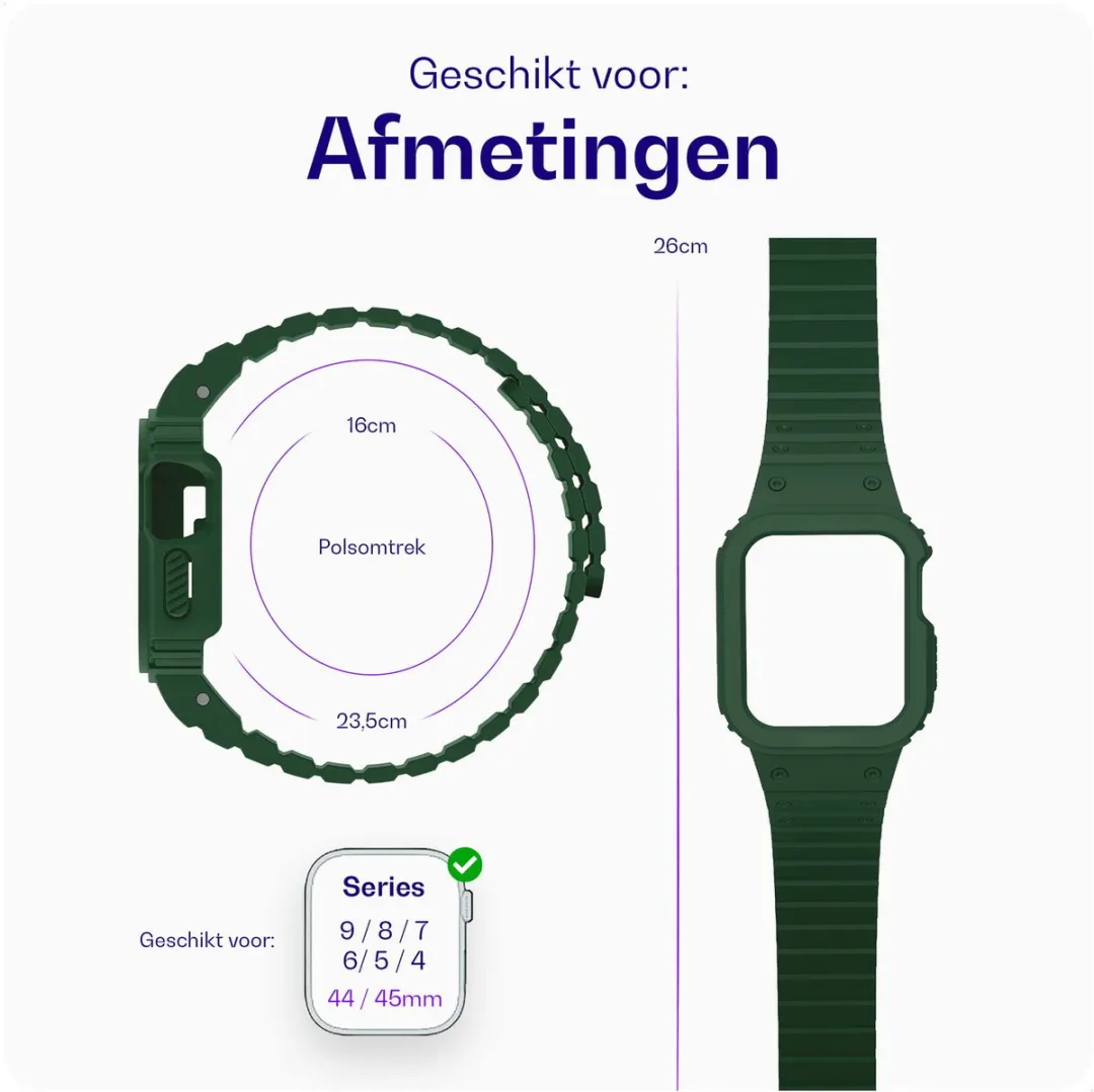 Buddi Forge Hoesje & Bandje Apple Watch 44/45mm - Groen
