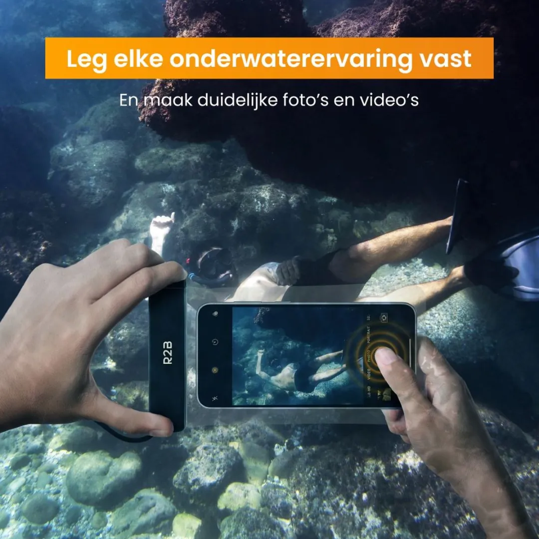 R2B Waterdicht Telefoonhoesje 2 Stuks - Zwart