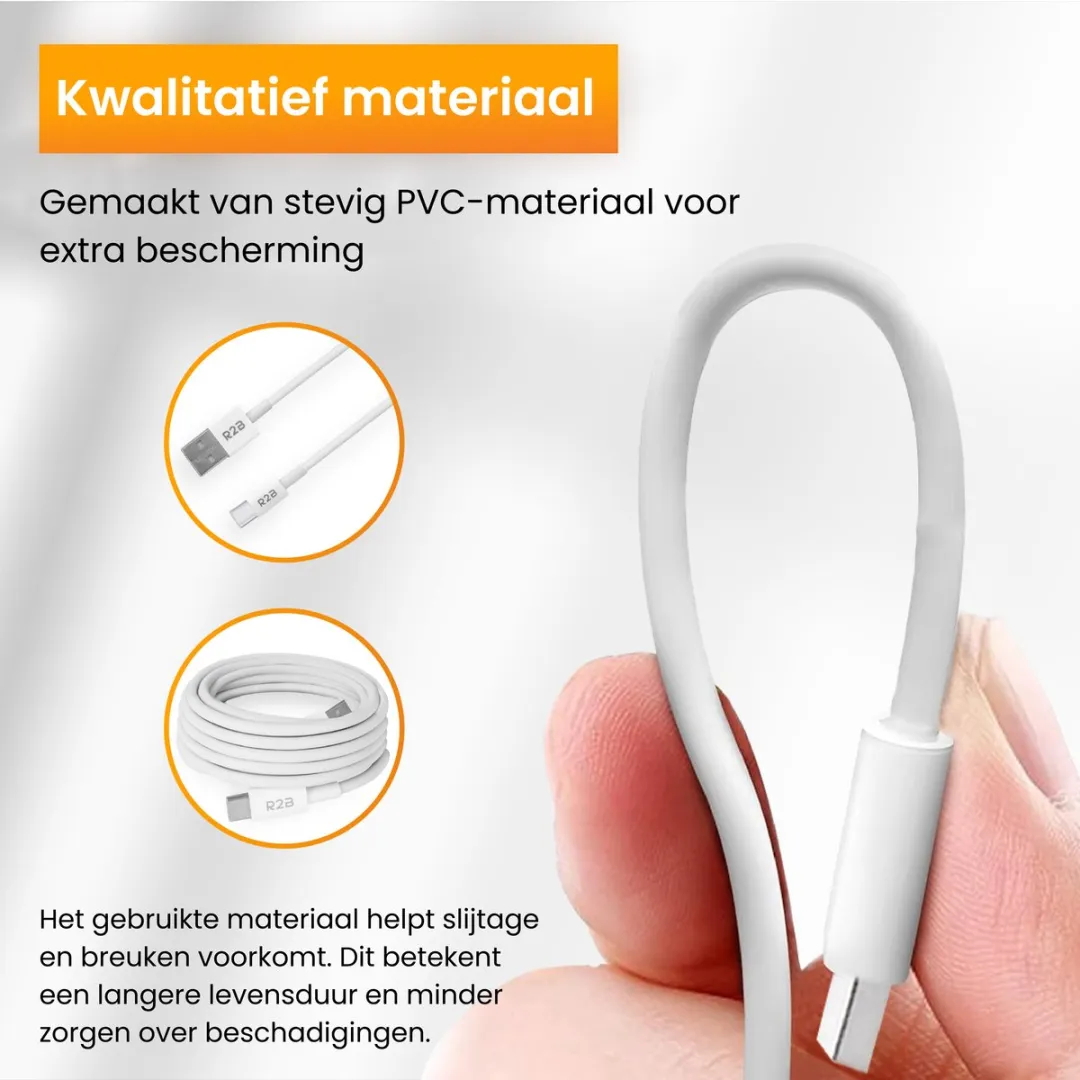 R2B USB-C naar USB-A Kabel 1m - Wit