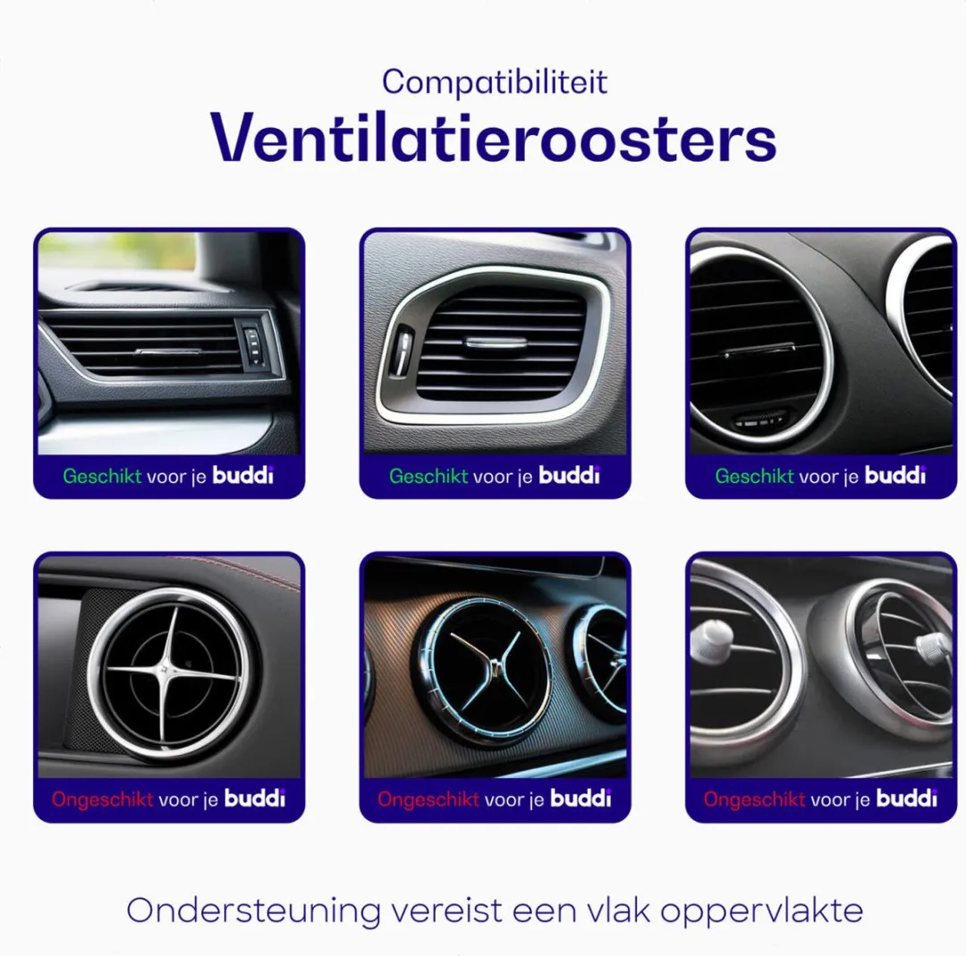 Buddi Universele Ventilatieroosterhouder Telefoon/Tablet - 360° Draaibaar - afbeelding 6 van 6