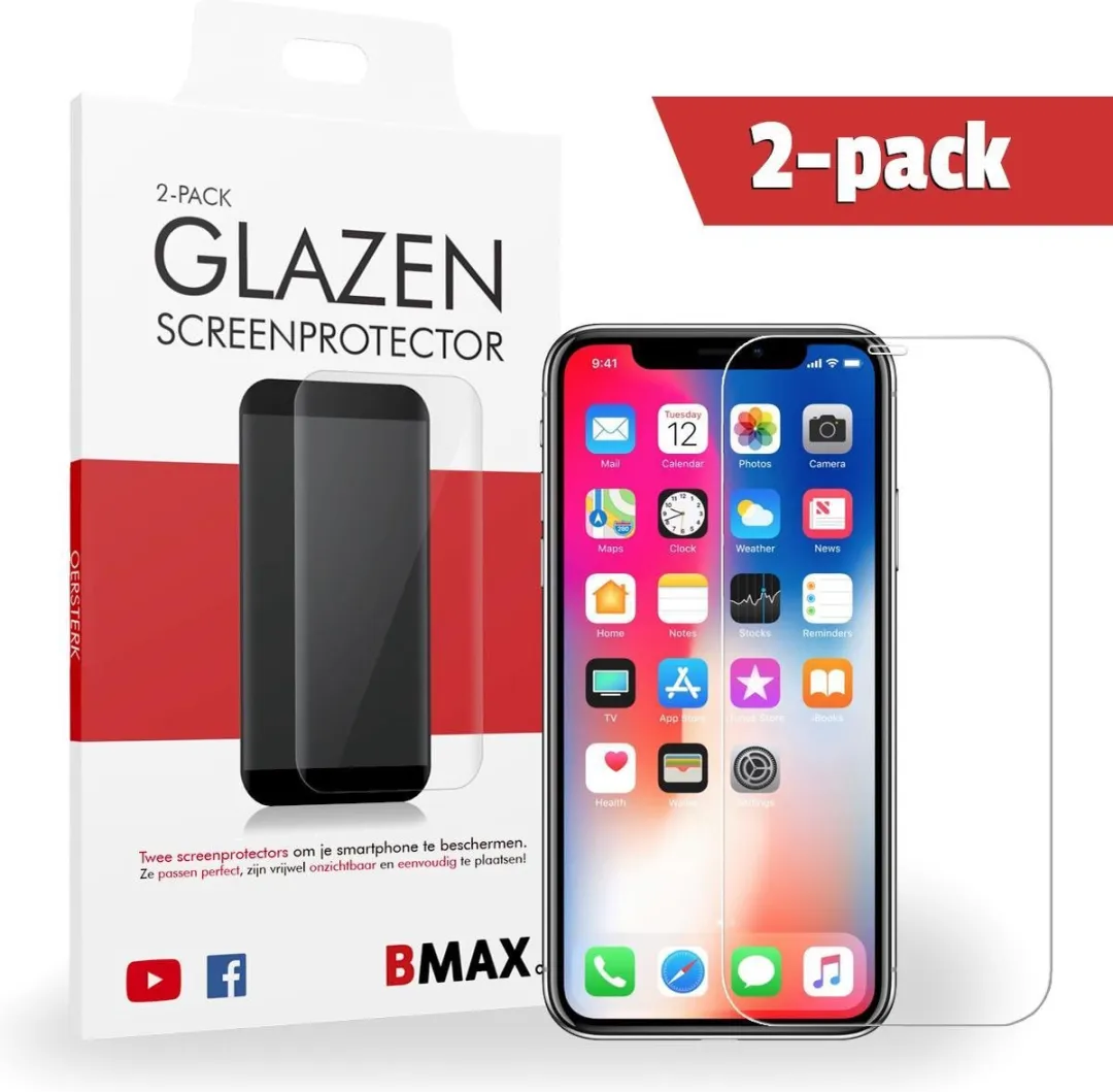 BMAX iPhone XS Glazen Screenprotector 2 Stuks