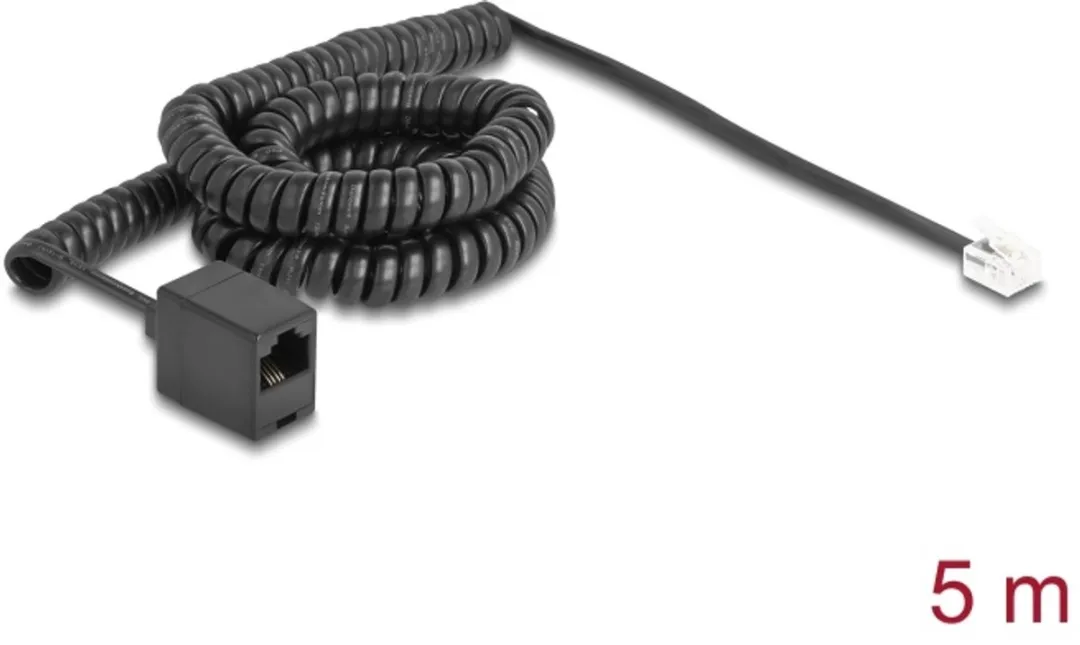 Delock Telefoonkabel Coiled RJ11-RJ45 5m