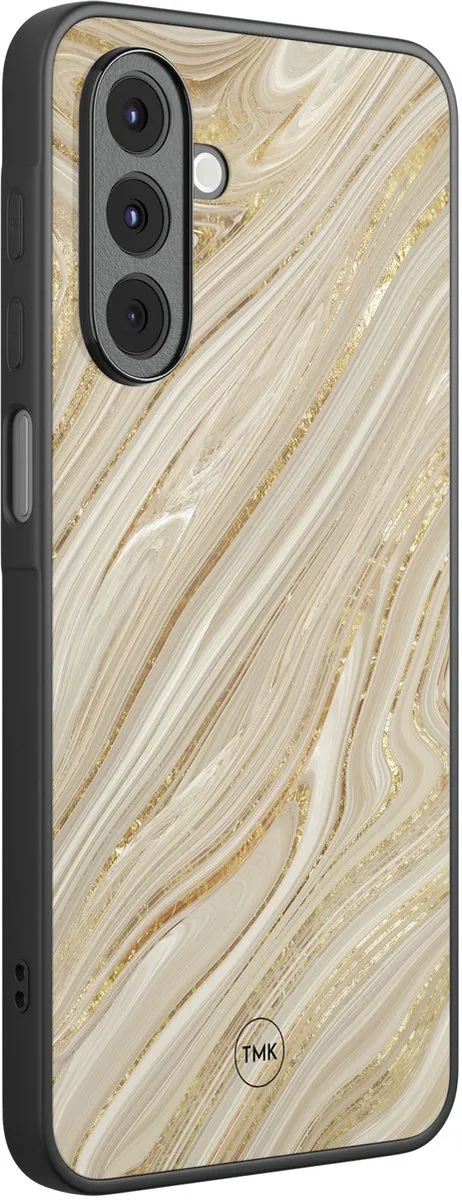 Casevibes Samsung Galaxy A16 TPU Hoesje - Roze Golden Marble