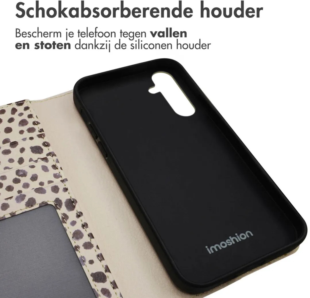 Imoshion Galaxy A55 Hoesje - Black And White Dots - 3 Pasjes