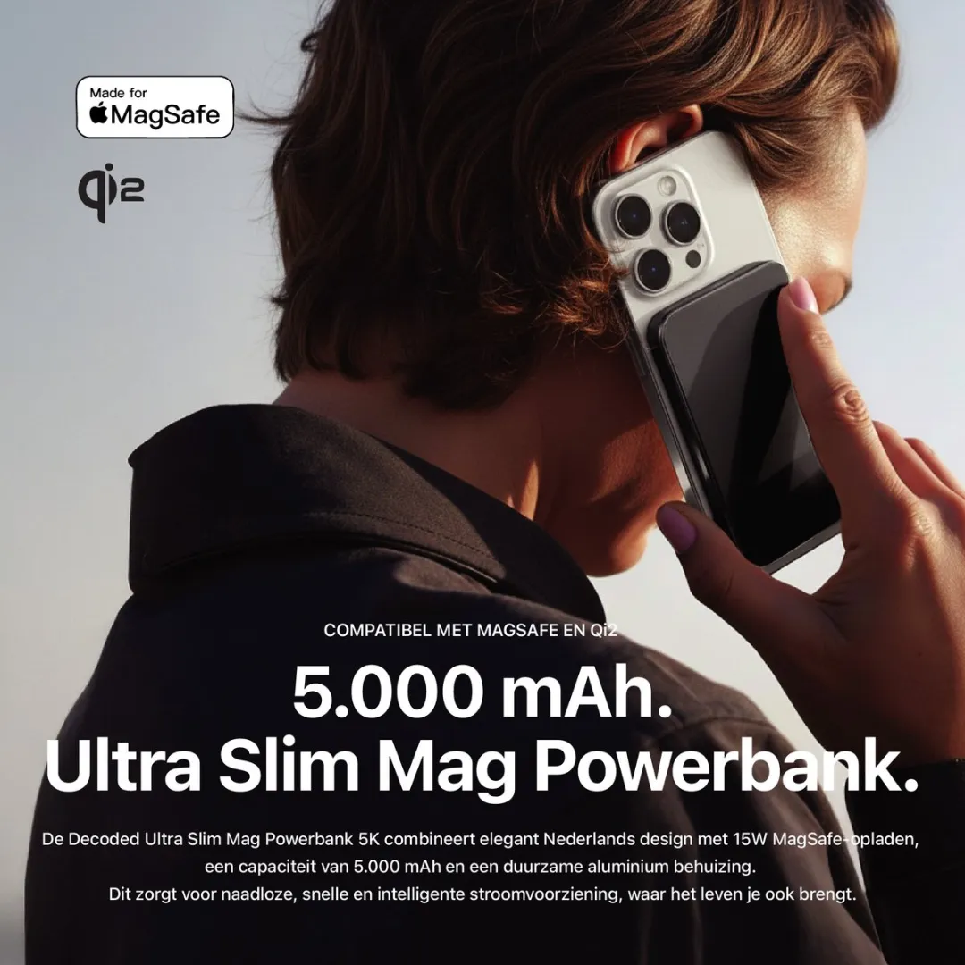 Decoded Ultra Slim Mag Powerbank DWC2271 - 5.000mAh - Zwart