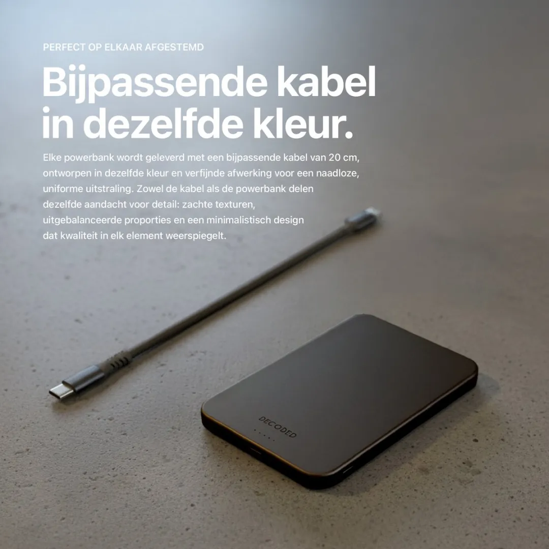 Decoded Ultra Slim Mag Powerbank DWC2271 - 5.000mAh - Zwart - afbeelding 6 van 6
