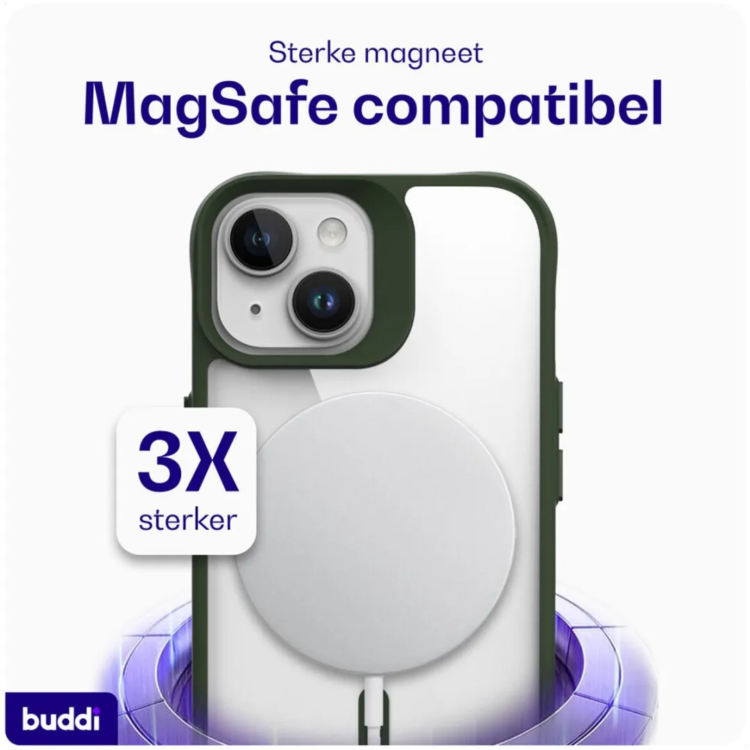 Buddi Hybrid Hoesje iPhone 13/14/15 - MagSafe - Transparant Groen - afbeelding 6 van 6
