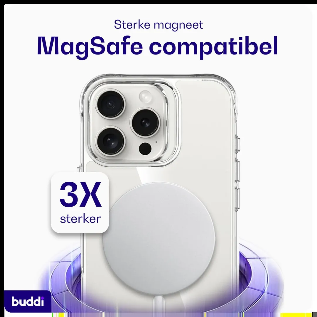 Buddi Core iPhone 16 Pro Max Hoesje - MagSafe - Transparant